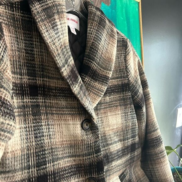 Joe Fresh Classic Plaid Pea Coat XS - Picture 8 of 16